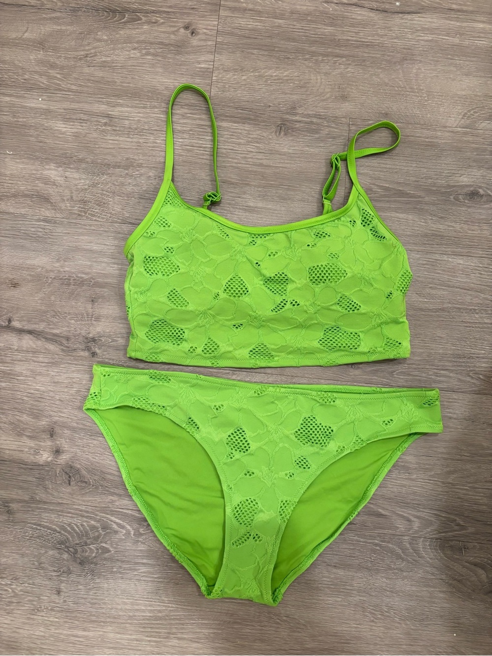 Aerie Neon Lime Lace Bikini Set